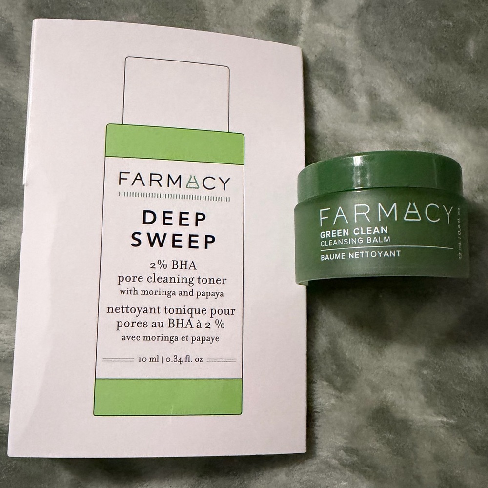 Farmacy Deep Sweep 2% BHA Toner and Green Cleansing Balm Travel Size Bundle; new
